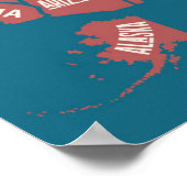 統一された州マップ |タイポグラフィ ポスター (角)