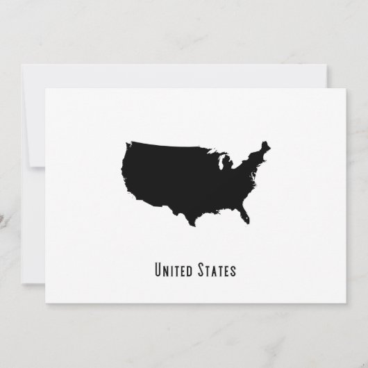 統一された州マップ – 白黒モダン 招待状 (正面)