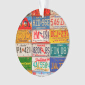統一された州ライセンスプレートアートアメリカ オーナメント (正面)