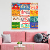 統一された州ライセンスプレートアートアメリカ キャンバスプリント (インサイチュ (リビング))