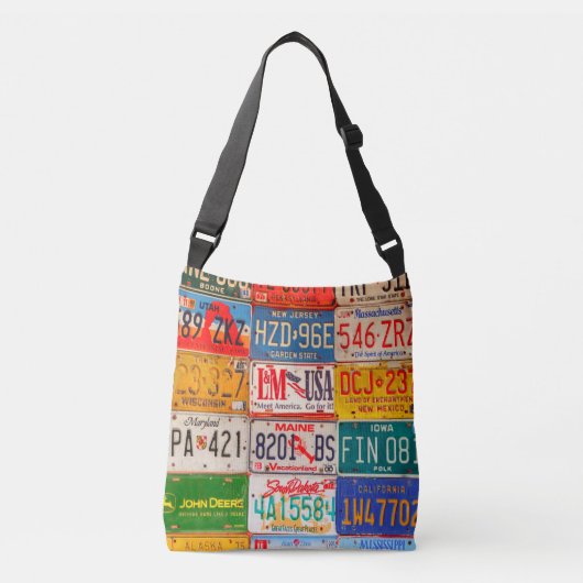 統一された州ライセンスプレートアートアメリカ クロスボディバッグ (正面)