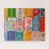 統一された州ライセンスプレートアートアメリカ ジグソーパズル (横)