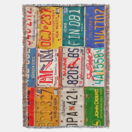 統一された州ライセンスプレートアートアメリカ スローブランケット (正面縦)