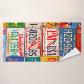 統一された州ライセンスプレートアートアメリカ バスタオル (バスタオル)