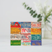 統一された州ライセンスプレートアートアメリカ ポストカード (スタンド正面)