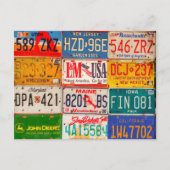 統一された州ライセンスプレートアートアメリカ ポストカード (正面)