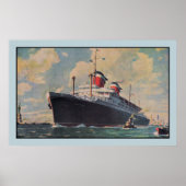 統一された州ラインSSアメリカアクアレル ポスター (正面)