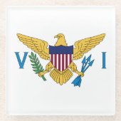 統一された州ヴァージン諸島国旗 ガラスコースター (正面)