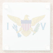 統一された州ヴァージン諸島国旗 ガラスコースター (裏面)