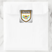 統一された州ヴァージン諸島国旗 スクエアシール (バッグ)