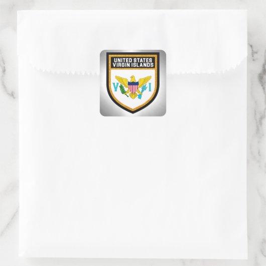 統一された州ヴァージン諸島国旗 スクエアシール (バッグ)