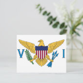 統一された州ヴァージン諸島国旗 ポストカード (スタンド正面)