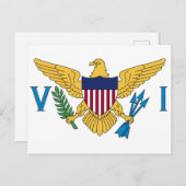 統一された州ヴァージン諸島国旗 ポストカード (正面/裏面)