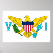 統一された州ヴァージン諸島統一された州国旗 ポスター (正面)