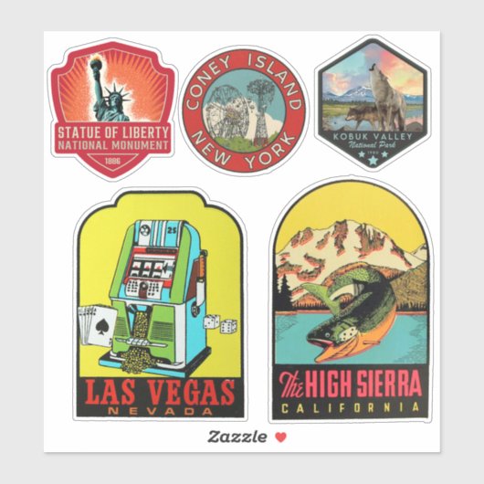 統一された州ヴィンテージスタイルトラベルシール シール (シート)