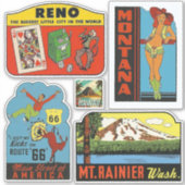 統一された州ヴィンテージスタイルトラベルシール シール (正面)