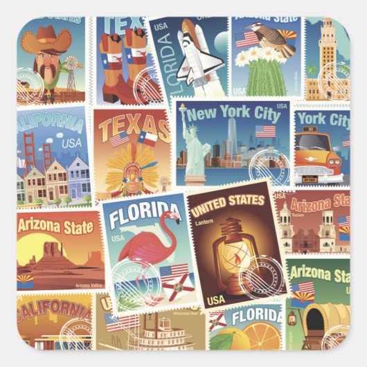 統一された州切手 スクエアシール (正面)