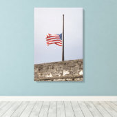 統一された州半旗（米国） キャンバスプリント (インサイチュ (ウッドフロア))