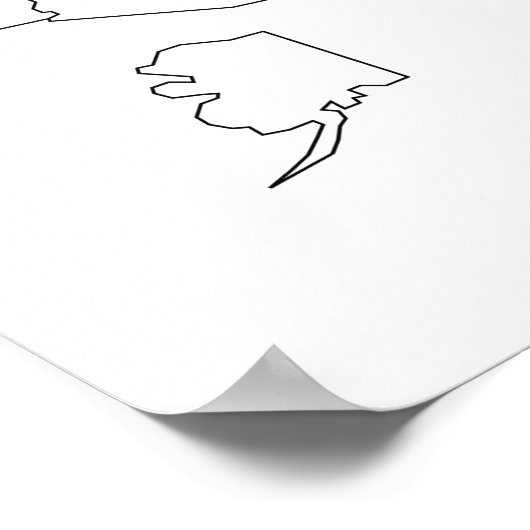 統一された州図空白の米国の概要ポスター ポスター (角)