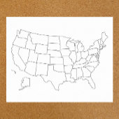 統一された州図空白の米国の概要ポスター ポスター