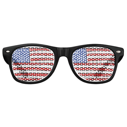 統一された州国旗の眼鏡 レトロサングラス (正面)