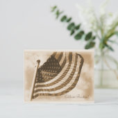 統一された州国旗セピア愛国心 ポストカード (スタンド正面)