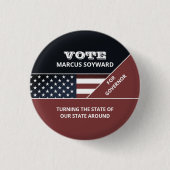 統一された州国旗デザイン、政治運動家 缶バッジ (正面)