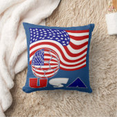 統一された州国旗USAサッカーボールブルー背景 クッション (ブランケット)
