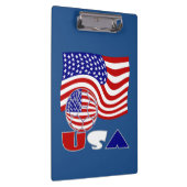 統一された州国旗USAサッカーボールブルー背景 クリップボード (右)