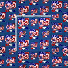 統一された州国旗USAサッカーボールブルー背景 ファブリック