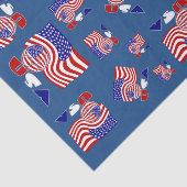 統一された州国旗USAサッカーボールブルー背景 薄葉紙 (詳細)