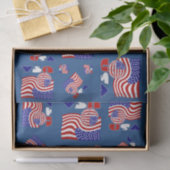 統一された州国旗USAサッカーボールブルー背景 薄葉紙 (ギフト)