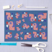 統一された州国旗USAサッカーボールブルー背景 薄葉紙 (クラフト)