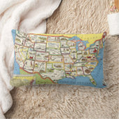 統一された州地図 – アメリカ伝統 ランバークッション (ブランケット)