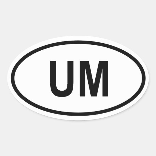 統一された州小離島「UM」 楕円形シール (正面)
