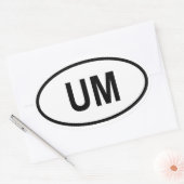 統一された州小離島「UM」 楕円形シール (封筒)
