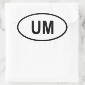 統一された州小離島「UM」 楕円形シール (バッグ)