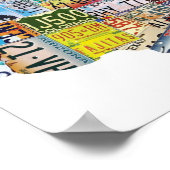 統一された州州ライセンスプレート ポスター (角)