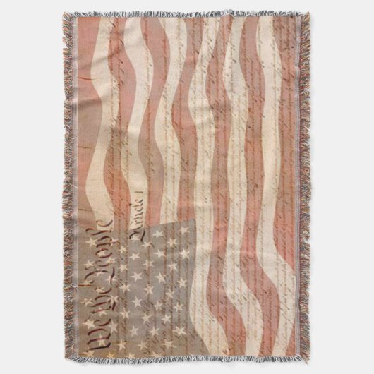 統一された州憲法アメリカ国旗 スローブランケット (正面縦)