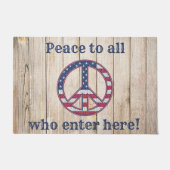 統一された州旗 – ここに入るすべての人に平和 ドアマット (正面)