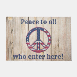 統一された州旗 – ここに入るすべての人に平和 ドアマット