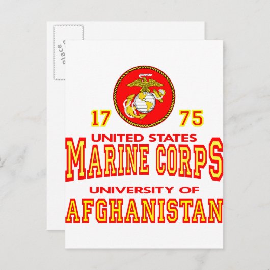 統一された州海兵隊大学アフガニスタン ポストカード (正面/裏面)