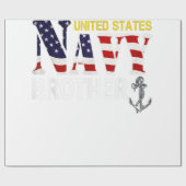 統一された州海軍ブラザーとアメリカ国旗の贈り物 ラッピングペーパー (フラット)
