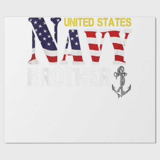 統一された州海軍ブラザーとアメリカ国旗の贈り物 ラッピングペーパー (フラット)