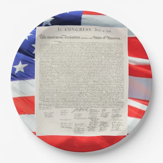 統一された州独立宣言ヴィンテージ ペーパープレート (正面)