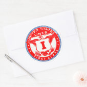 統一された州行の最初のクラスラベル ラウンドシール (封筒)