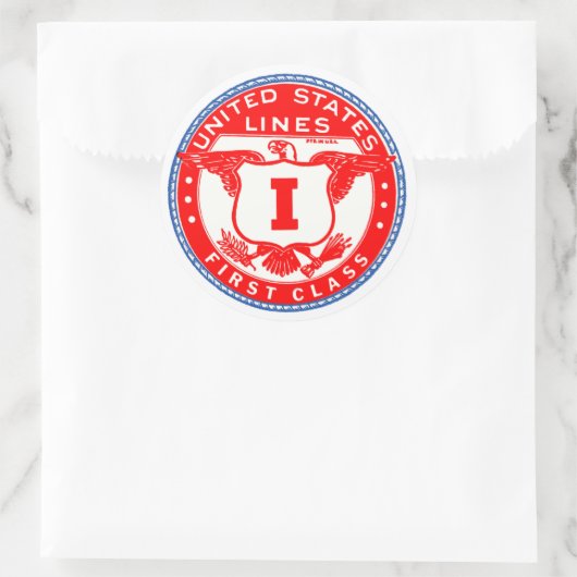 統一された州行の最初のクラスラベル ラウンドシール (バッグ)