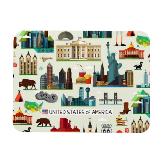 統一された州記号パターン マグネット (横)