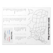 統一された州2024年選挙大学地図の宿題 ノートパッド (正面)