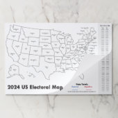 統一された州2024年選挙大学地図の宿題 ペーパーパッド (折り畳み)